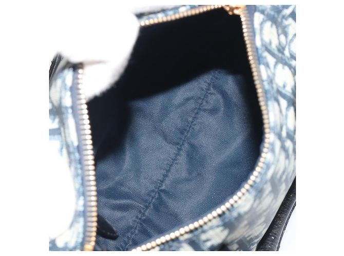 Borsa a mano Christian Dior Trotter Canvas PVC Navy Gold Auth bs36749 D'oro Blu navy - vista 18