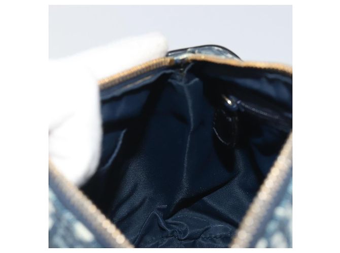 Borsa a mano Christian Dior Trotter Canvas PVC Navy Gold Auth bs36749 D'oro Blu navy - vista 20