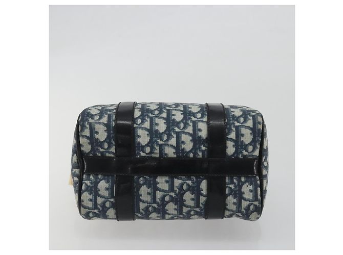 Borsa a mano Christian Dior Trotter Canvas PVC Navy Gold Auth bs36749 D'oro Blu navy - vista 9