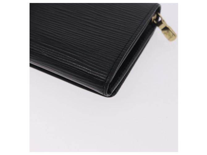 LOUIS VUITTON Epi Porte Monnaie Billets Tresor Wallet Black M61730 Auth 194463A Nero - vista 11