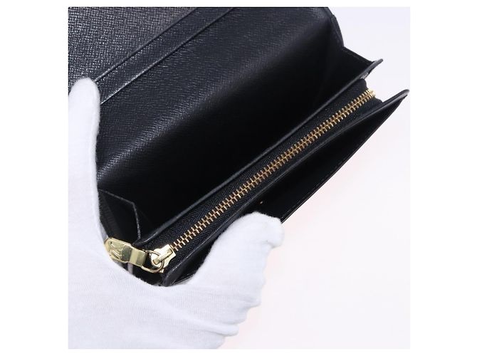 LOUIS VUITTON Epi Porte Monnaie Billets Tresor Wallet Black M61730 Auth 194463A Nero - vista 14