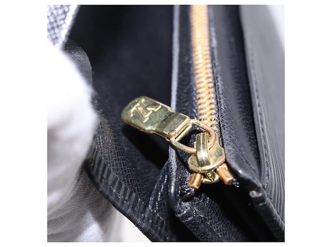 LOUIS VUITTON Epi Porte Monnaie Billets Tresor Wallet Black M61730 Auth 194463A Nero - vista 19