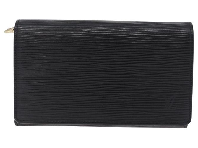 LOUIS VUITTON Epi Porte Monnaie Billets Tresor Wallet Black M61730 Auth 194463A Nero - vista 2