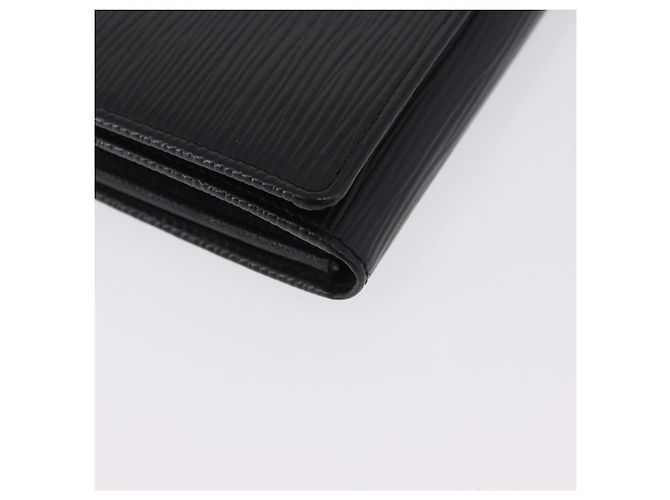 LOUIS VUITTON Epi Porte Monnaie Billets Tresor Wallet Black M61730 Auth 194463A Nero - vista 8