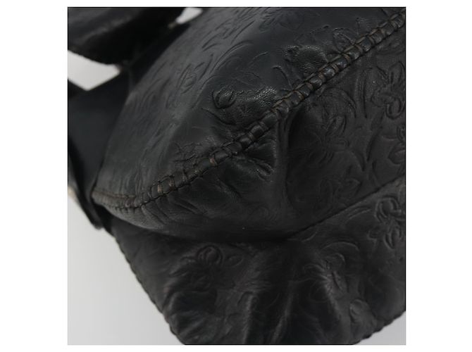 Borsa Tote Salvatore Ferragamo Gancini in pelle nera e argento Auth 195388A Nero - vista 11