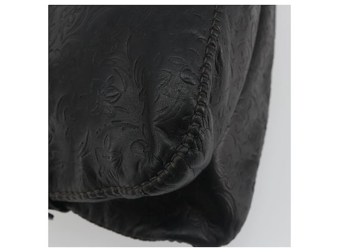 Borsa Tote Salvatore Ferragamo Gancini in pelle nera e argento Auth 195388A Nero - vista 13