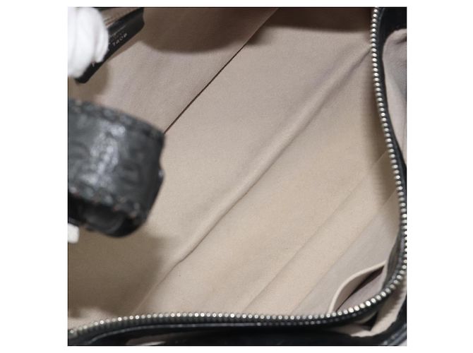 Borsa Tote Salvatore Ferragamo Gancini in pelle nera e argento Auth 195388A Nero - vista 17