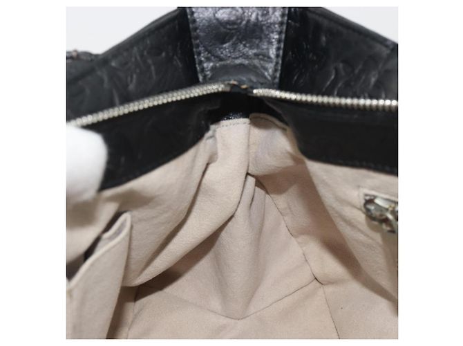 Borsa Tote Salvatore Ferragamo Gancini in pelle nera e argento Auth 195388A Nero - vista 19