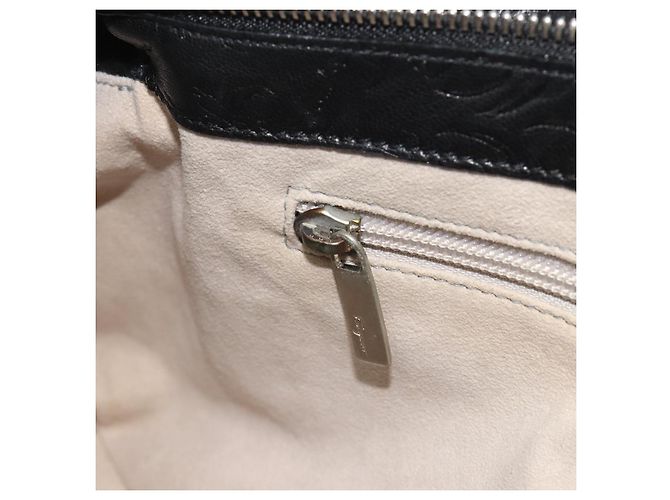 Borsa Tote Salvatore Ferragamo Gancini in pelle nera e argento Auth 195388A Nero - vista 20