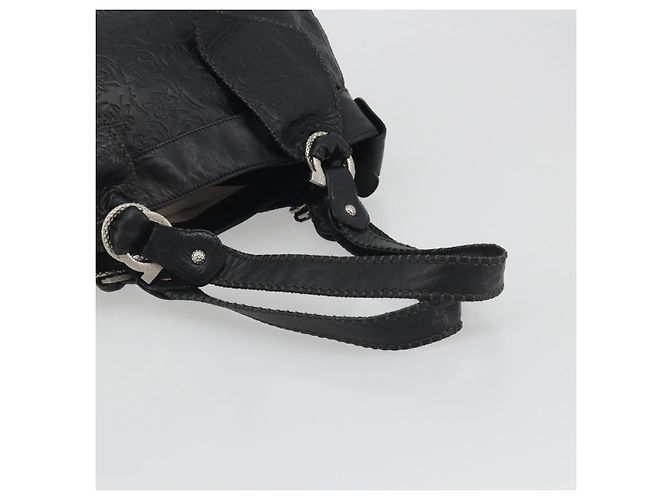 Borsa Tote Salvatore Ferragamo Gancini in pelle nera e argento Auth 195388A Nero - vista 7