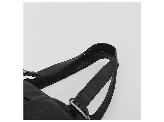 Borsa Tote Salvatore Ferragamo Gancini in pelle nera e argento Auth 195388A Nero - vista 8