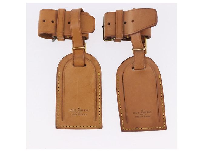 LOUIS VUITTON Porta etichette Powanie 10 Set Powanie Leather Beige LV Auth 192570 - vista 10
