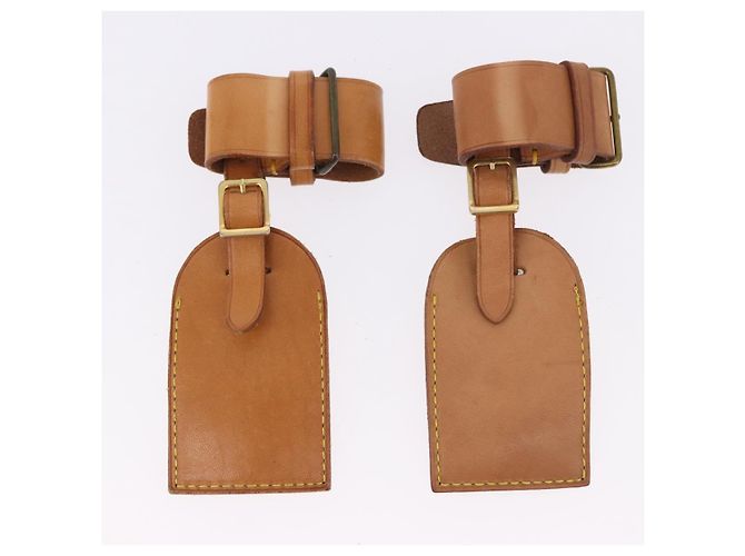 LOUIS VUITTON Porta etichette Powanie 10 Set Powanie Leather Beige LV Auth 192570 - vista 11