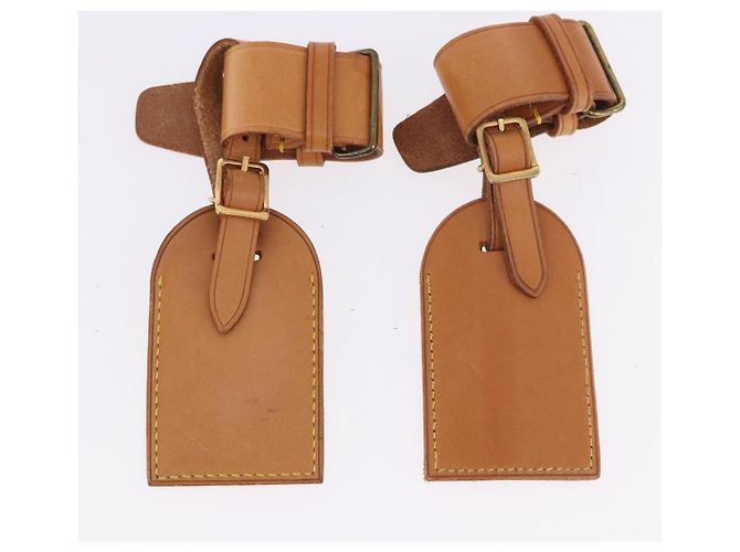 LOUIS VUITTON Porta etichette Powanie 10 Set Powanie Leather Beige LV Auth 192570 - vista 14