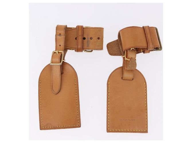 LOUIS VUITTON Porta etichette Powanie 10 Set Powanie Leather Beige LV Auth 192570 - vista 5