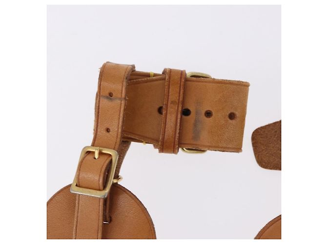 LOUIS VUITTON Porta etichette Powanie 10 Set Powanie Leather Beige LV Auth 192570 - vista 6