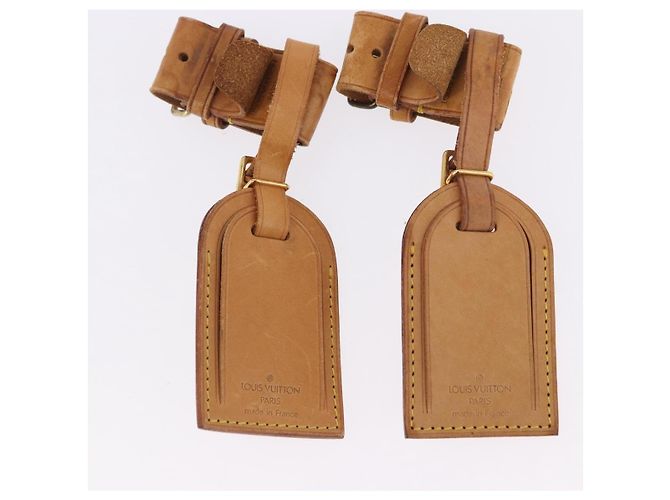 LOUIS VUITTON Porta etichette Powanie 10 Set Powanie Leather Beige LV Auth 192570 - vista 7