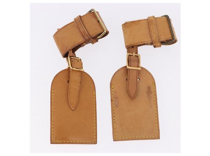 LOUIS VUITTON Porta etichette Powanie 10 Set Powanie Leather Beige LV Auth 192570 - vista 8