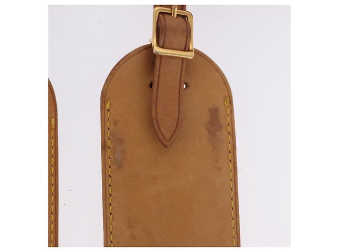 LOUIS VUITTON Porta etichette Powanie 10 Set Powanie Leather Beige LV Auth 192570 - vista 9