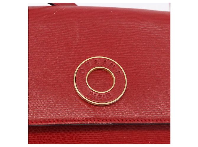 Céline Borsa a tracolla CELINE in pelle rossa e oro Auth 196766A Rosso D'oro - vista 14