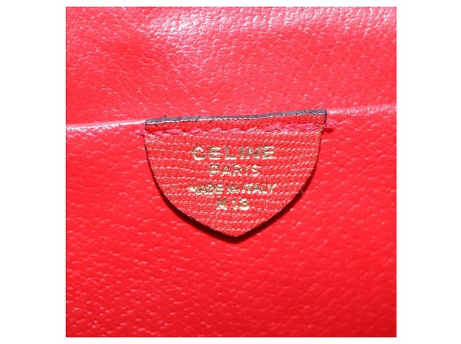 Céline Borsa a tracolla CELINE in pelle rossa e oro Auth 196766A Rosso D'oro - vista 16