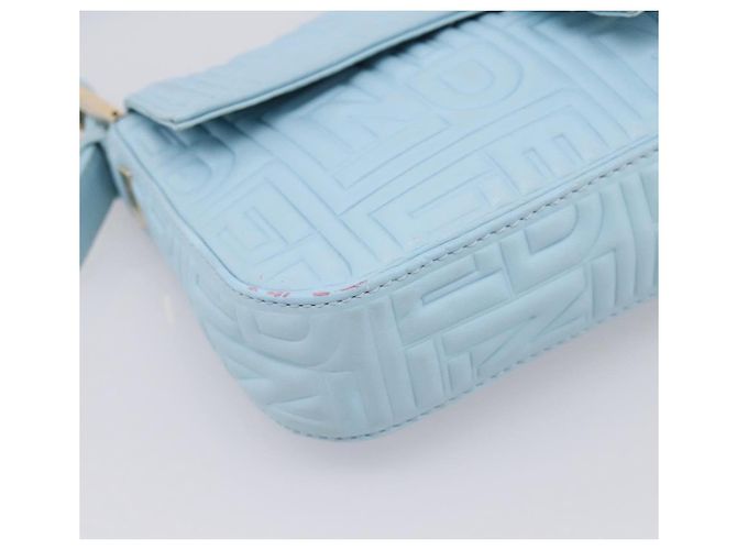 Borsa a tracolla FENDI Mamma Baguette Azzurro Argento Auth 196364M Blu chiaro - vista 11