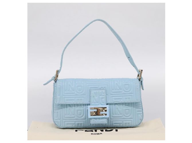 Borsa a tracolla FENDI Mamma Baguette Azzurro Argento Auth 196364M Blu chiaro - vista 23