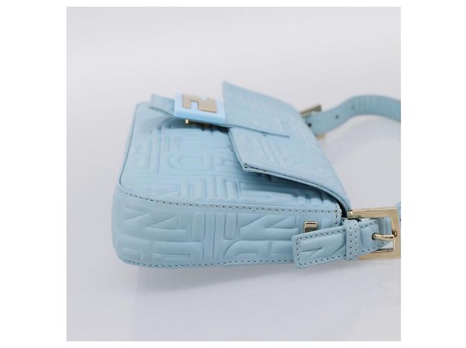 Borsa a tracolla FENDI Mamma Baguette Azzurro Argento Auth 196364M Blu chiaro - vista 5