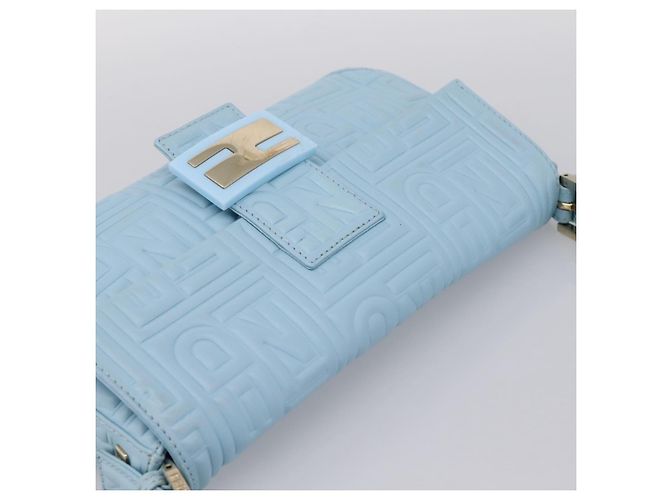 Borsa a tracolla FENDI Mamma Baguette Azzurro Argento Auth 196364M Blu chiaro - vista 6
