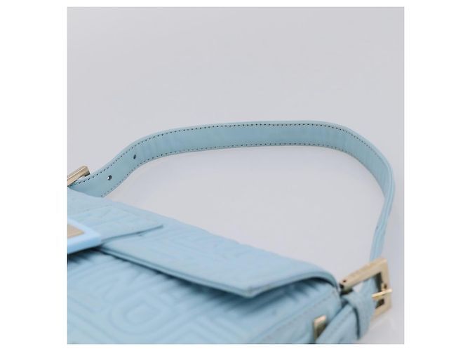 Borsa a tracolla FENDI Mamma Baguette Azzurro Argento Auth 196364M Blu chiaro - vista 8