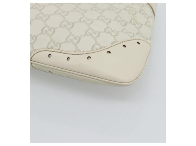Borsa a tracolla GUCCI GuccissimaGG in pelle Avorio e Tono Oro 145778 Auth 196158A Crudo - vista 10