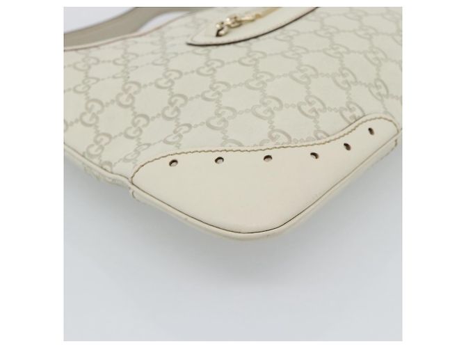 Borsa a tracolla GUCCI GuccissimaGG in pelle Avorio e Tono Oro 145778 Auth 196158A Crudo - vista 11