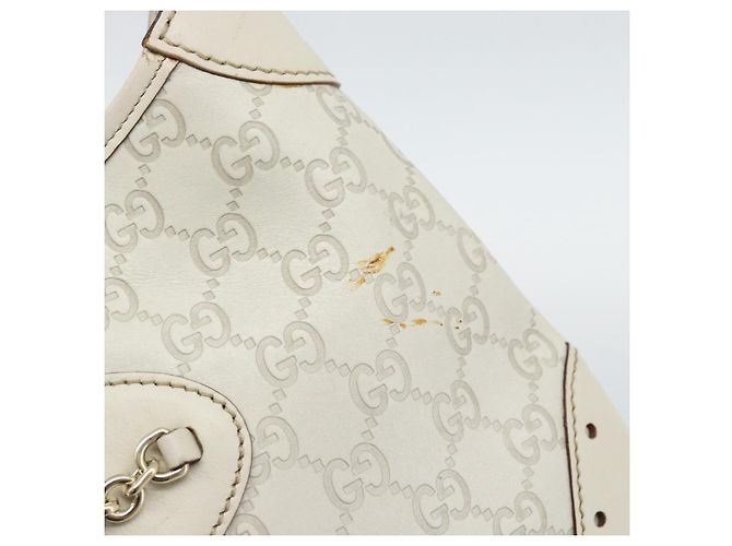 Borsa a tracolla GUCCI GuccissimaGG in pelle Avorio e Tono Oro 145778 Auth 196158A Crudo - vista 14