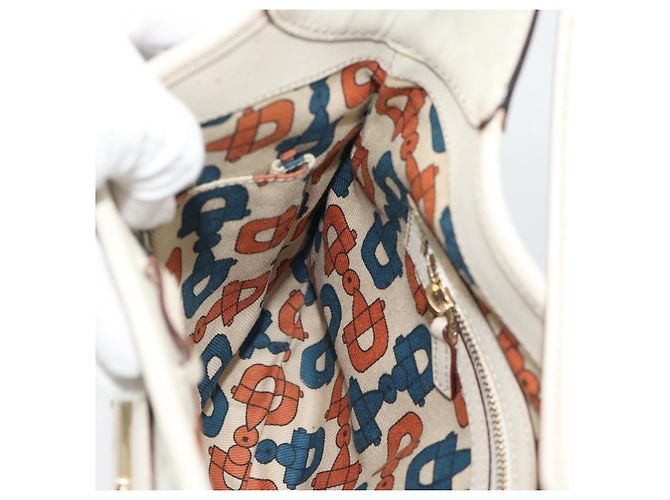 Borsa a tracolla GUCCI GuccissimaGG in pelle Avorio e Tono Oro 145778 Auth 196158A Crudo - vista 18