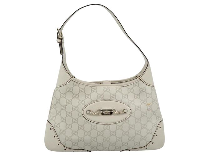 Borsa a tracolla GUCCI GuccissimaGG in pelle Avorio e Tono Oro 145778 Auth 196158A Crudo - vista 2