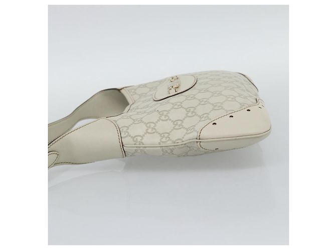 Borsa a tracolla GUCCI GuccissimaGG in pelle Avorio e Tono Oro 145778 Auth 196158A Crudo - vista 4