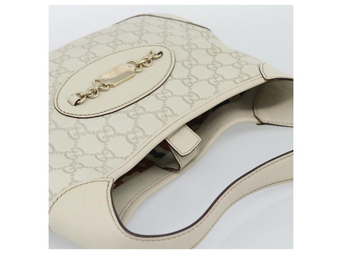 Borsa a tracolla GUCCI GuccissimaGG in pelle Avorio e Tono Oro 145778 Auth 196158A Crudo - vista 6
