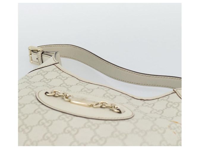 Borsa a tracolla GUCCI GuccissimaGG in pelle Avorio e Tono Oro 145778 Auth 196158A Crudo - vista 8