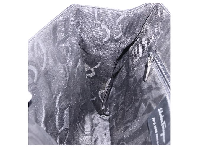 Borsa a tracolla Salvatore Ferragamo in pelle nera e argento Auth ka5635 Nero - vista 18
