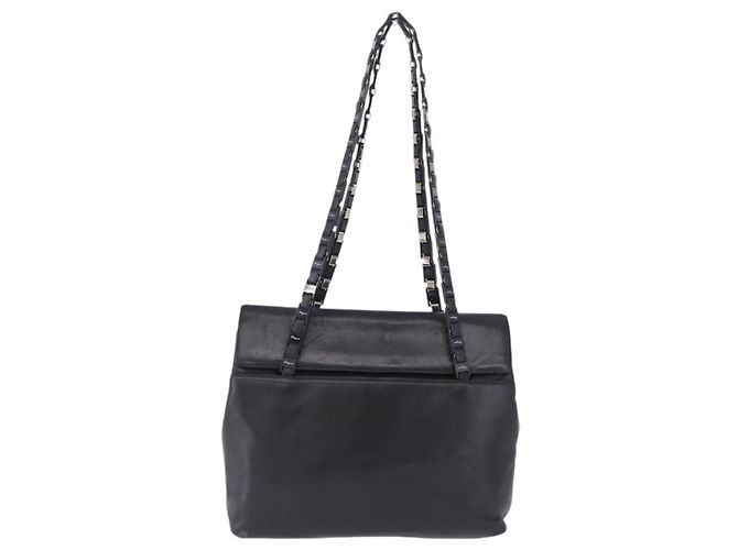 Borsa a tracolla Salvatore Ferragamo in pelle nera e argento Auth ka5635 Nero - vista 2