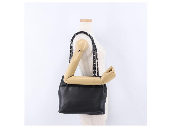 Borsa a tracolla Salvatore Ferragamo in pelle nera e argento Auth ka5635 Nero - vista 22