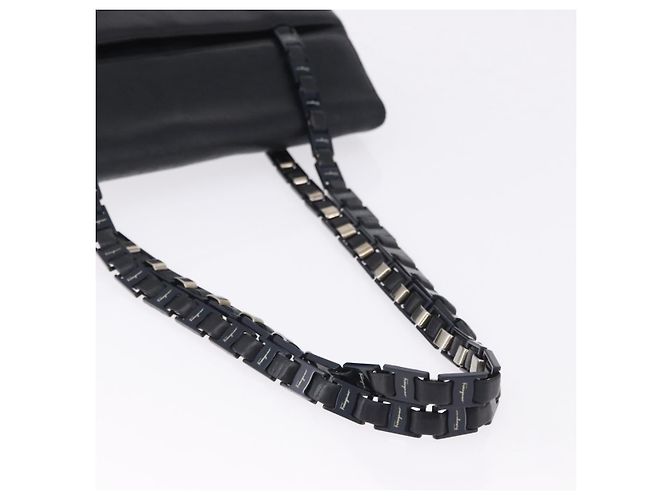 Borsa a tracolla Salvatore Ferragamo in pelle nera e argento Auth ka5635 Nero - vista 7