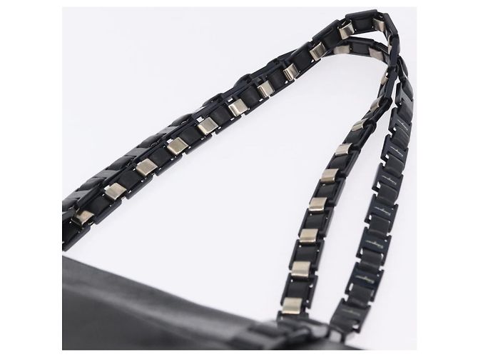 Borsa a tracolla Salvatore Ferragamo in pelle nera e argento Auth ka5635 Nero - vista 8