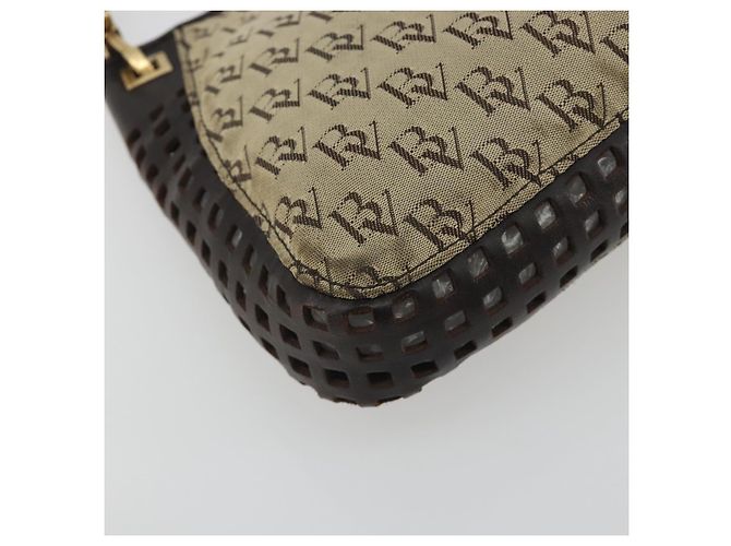 Borsa a tracolla BOTTEGA VENETA Canvas Beige Gold Auth 195022 D'oro - vista 11