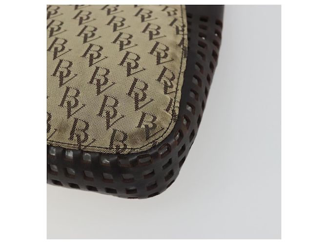 Borsa a tracolla BOTTEGA VENETA Canvas Beige Gold Auth 195022 D'oro - vista 12