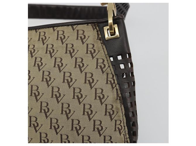 Borsa a tracolla BOTTEGA VENETA Canvas Beige Gold Auth 195022 D'oro - vista 14