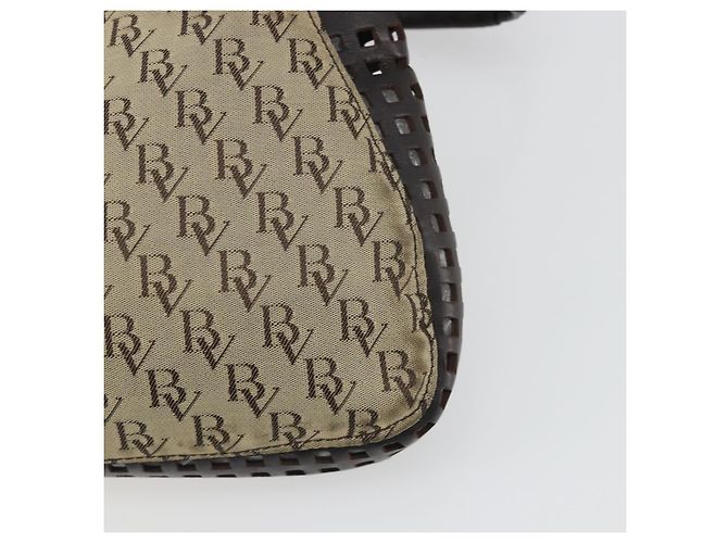 Borsa a tracolla BOTTEGA VENETA Canvas Beige Gold Auth 195022 D'oro - vista 15