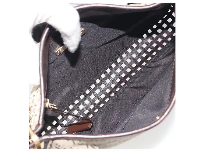 Borsa a tracolla BOTTEGA VENETA Canvas Beige Gold Auth 195022 D'oro - vista 18