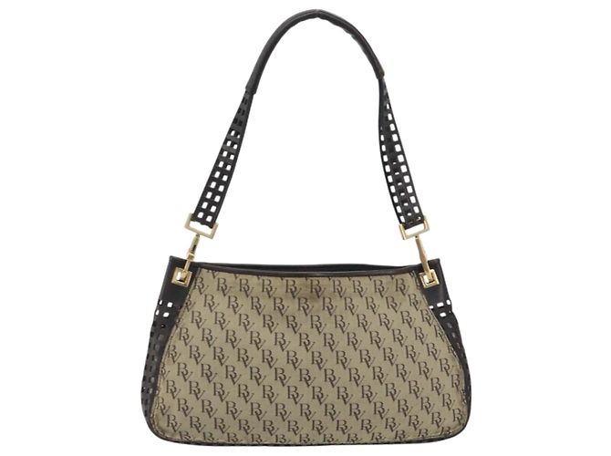 Borsa a tracolla BOTTEGA VENETA Canvas Beige Gold Auth 195022 D'oro - vista 2