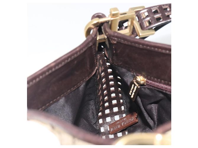Borsa a tracolla BOTTEGA VENETA Canvas Beige Gold Auth 195022 D'oro - vista 20